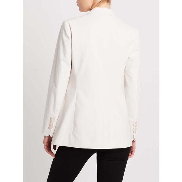 Rebecca Taylor Scallop Blazer Jacket Double-Breasted Front Vanilla Cream 6 - Picture 2 of 13